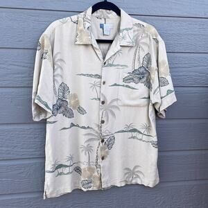 Vintage Half Moon Bay silk blend Hawaiian shirt men’s L